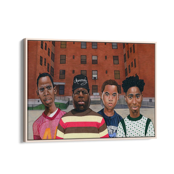 Colorful BOYZ IN THE HOOD, AFRICAN ART PAINTINGS celebrating hip hop culture and urban style, perfect for art lovers.