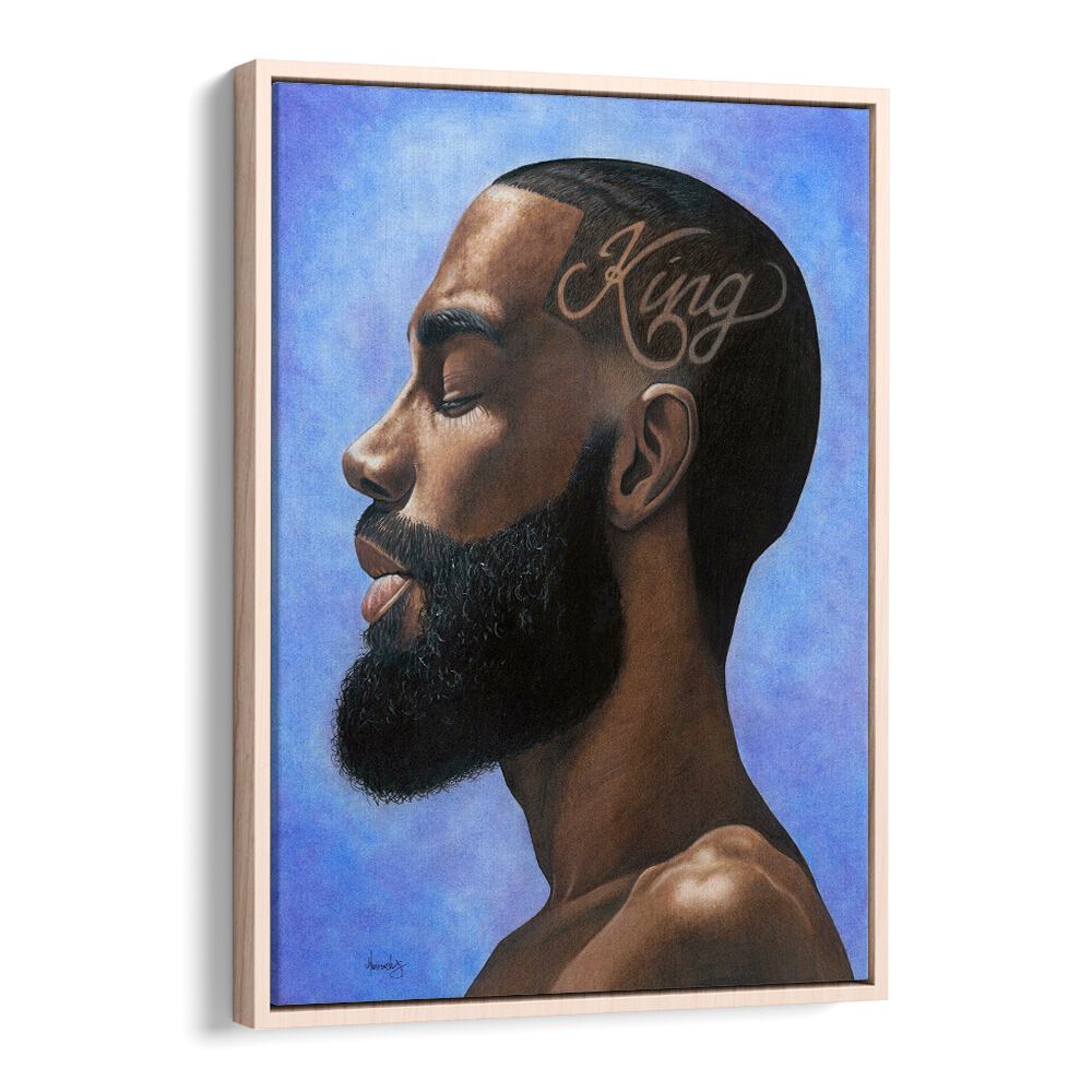 KING, AFRICAN ART PAINTINGS showcases a powerful portrait celebrating strength and sophistication in art.