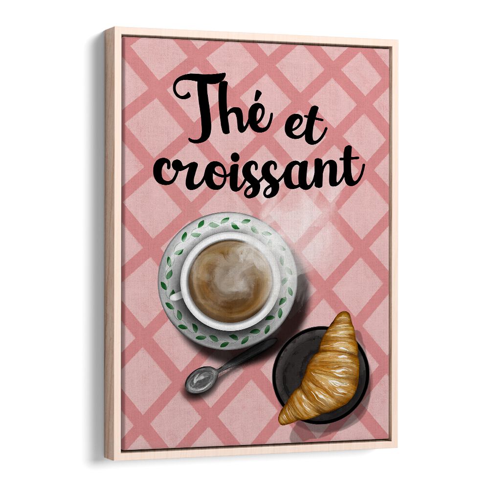 Art featuring coffee and croissant, perfect for decorating THE ET CROISSANT, BAR & CAFE.