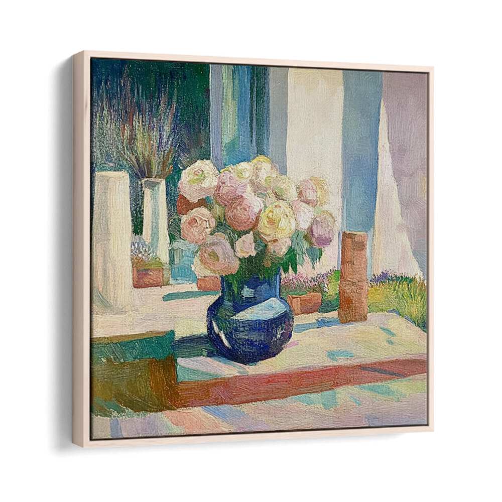 Stunning roses in a blue vase create an elegant centerpiece, perfect for enhancing home decor with vibrant charm.