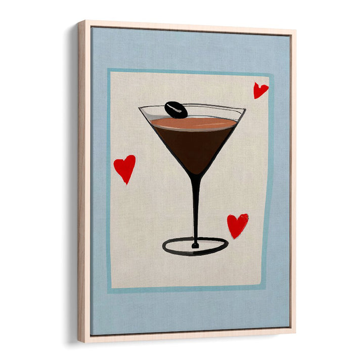 ESPRESSO MARTINI BABY , BAR artwork with cocktail glass and red hearts adds charm to Oakwood Floater decor.