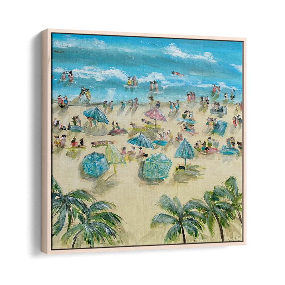 Colorful beach scene depicting relaxation and joy, perfect for your home with BEACHSIDE BLISS, BEACH PAINTINGS.