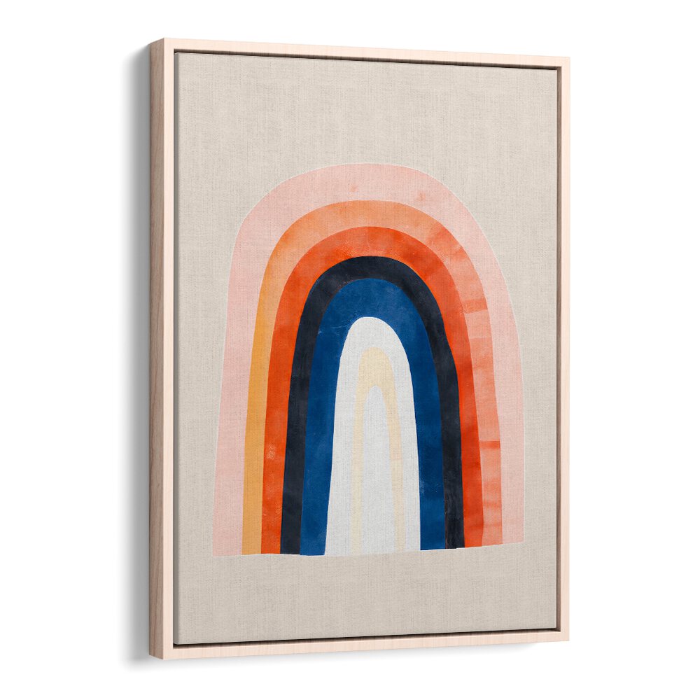 OVER THE RAINBOW , KIDS ROOM PAINTINGS feature a colorful arch design in warm tones, perfect for Oakwood Floater décor.