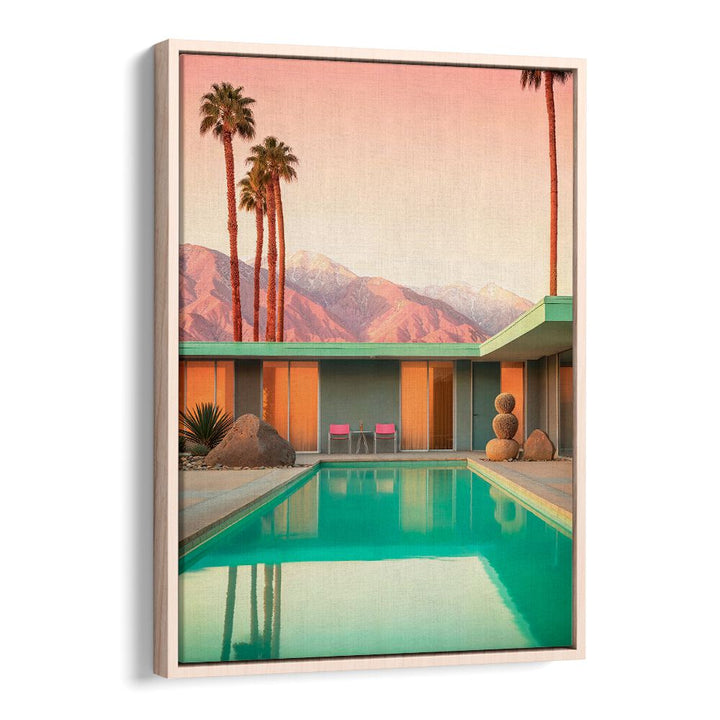 Vibrant MOTEL 66 PALM SPRINGS, BEACH PAINTINGS showcasing mid-century design by Philippe Hugonnard in a serene setting.