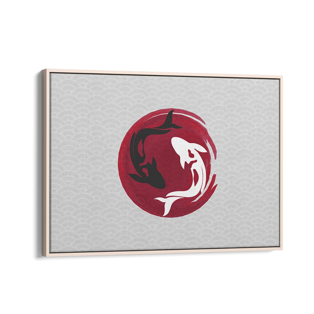 Elegant KOI LOVE II, JAPANESE PAINTINGS featuring koi fish in a serene design, perfect for home decor.