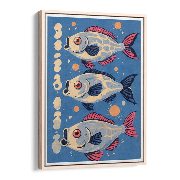Vibrant OCEANIC LIFE - FISHES II, BEACH PAINTINGS showcasing colorful fish against a deep blue background.