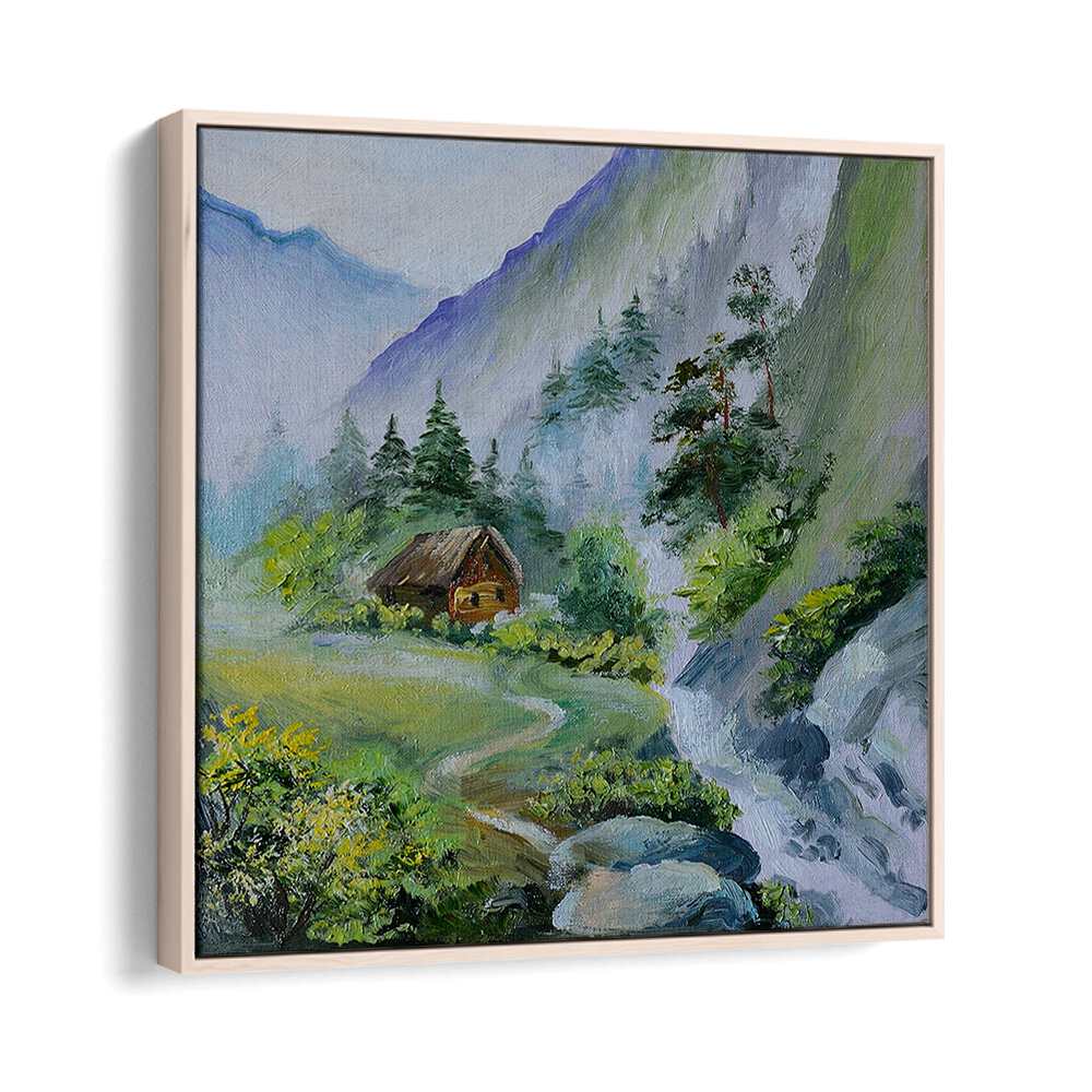 The Old Mill Vintage European Paintings in Oak Wood Floater Frame