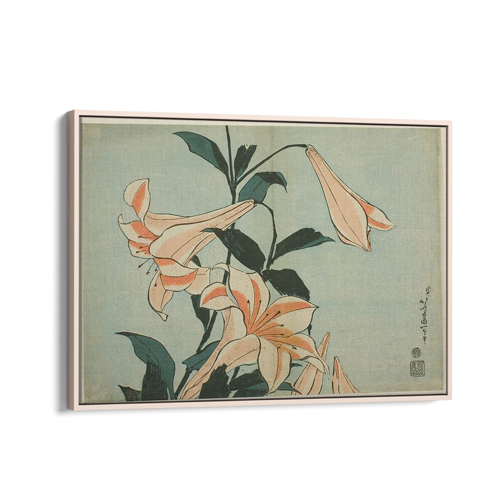 HOKUSAI'S LILIES , VINTAGE PAINTINGS