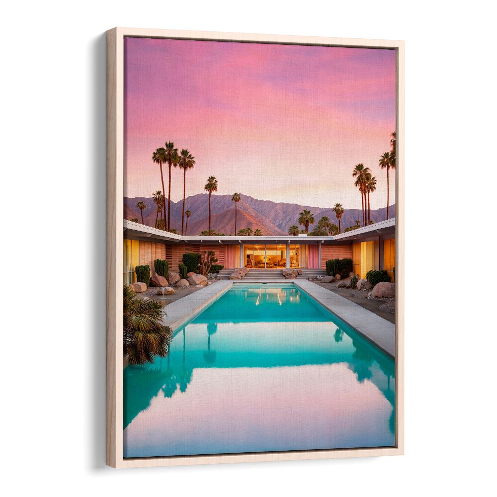 Transform your space with stunning MID-CENTURY POOL, BEACH PAINTINGS, featuring retro charm by Philippe Hugonnard.