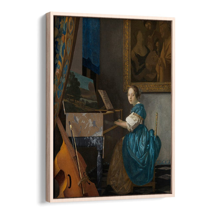 YOUNG WOMAN SEATED AT A VIRGINAL (CA. 1670–1672)  BY JOHANNES VERMEER, VINTAGE PAINTINGS