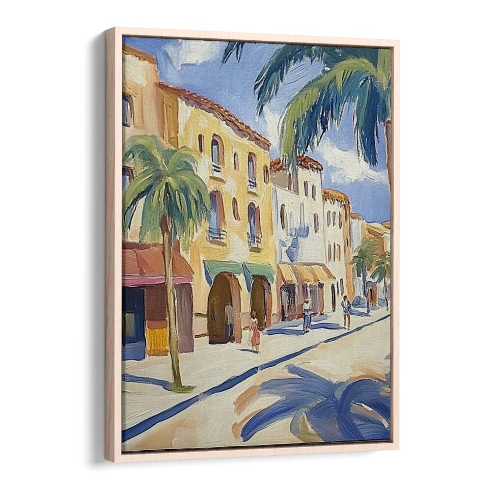 Vibrant PALM TREES ON THE STREET print, perfect for enhancing any tropical-themed decor in your home.
