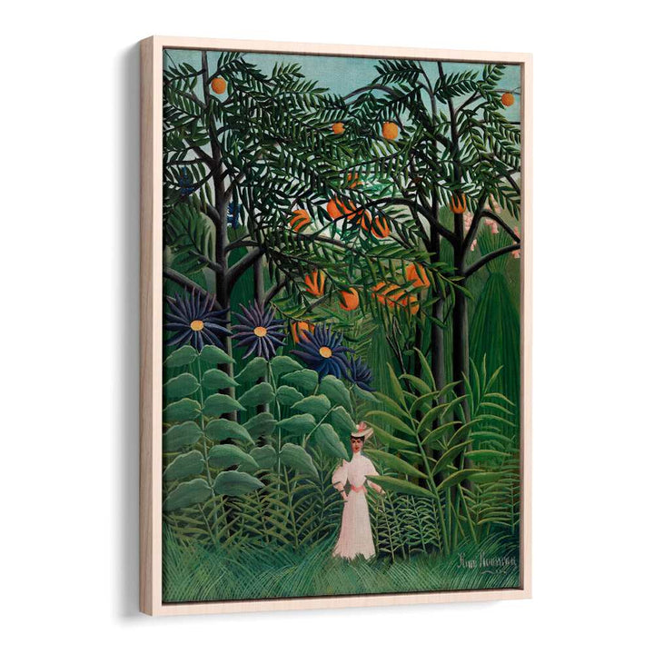 WOMAN WALKING IN AN EXOTIC FOREST (1905) , VINTAGE PAINTINGS