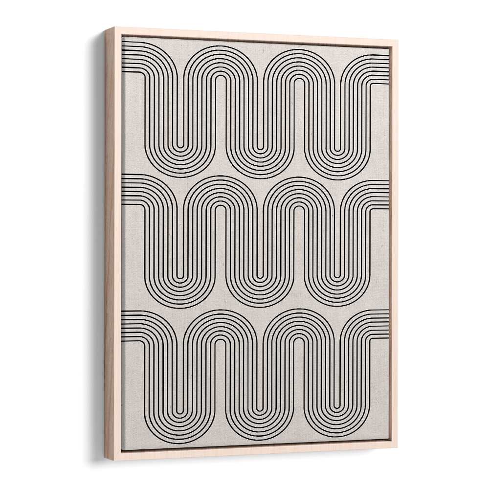 Stylish MODERN WAVES NO.I, GEOMETRIC ART PRINTS featuring dynamic black lines on a textured background for modern decor.