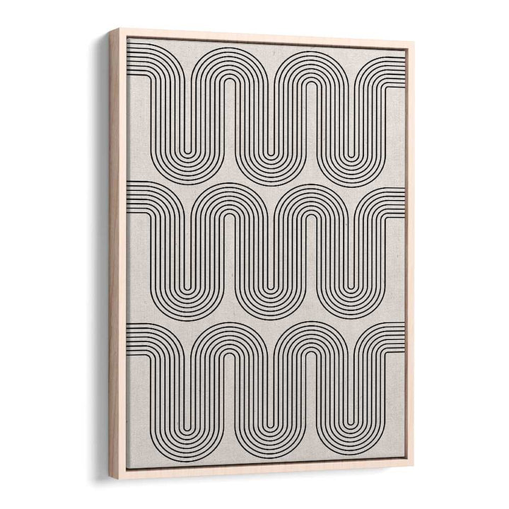 Stylish MODERN WAVES NO.I, GEOMETRIC ART PRINTS featuring dynamic black lines on a textured background for modern decor.
