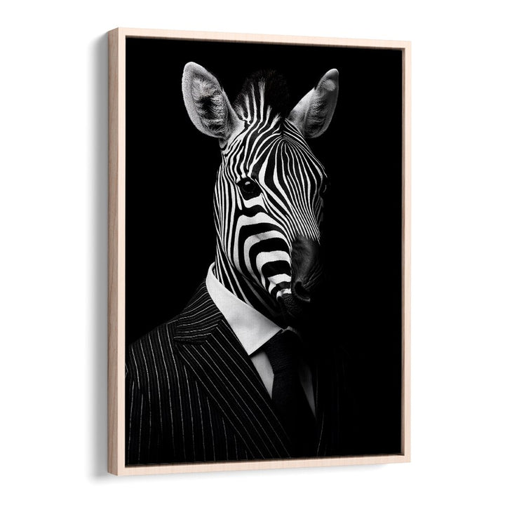 Stylish WILD SUITS - ZEBRA, ANIMAL PAINTINGS by Philippe HUGONNARD showcase a zebra in a sophisticated suit.