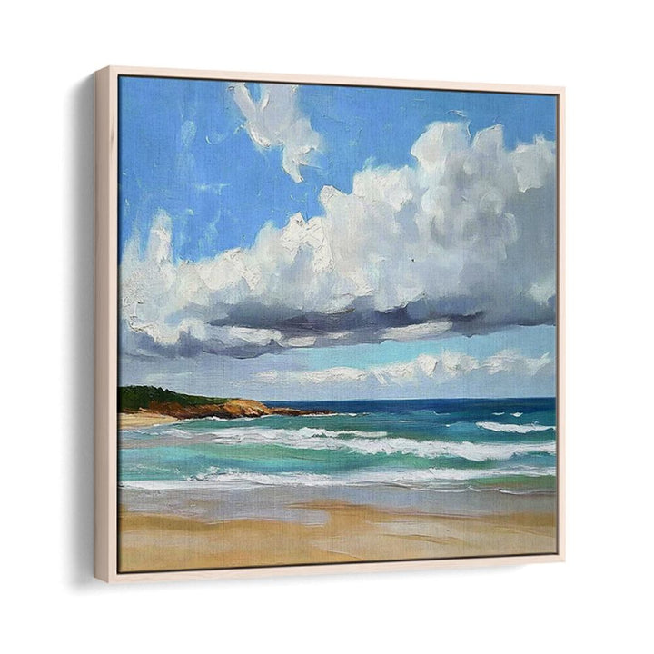 CLOUDY DAY AT THE BEACH artwork captures serene coastal tranquility, perfect for enhancing your beach decor.