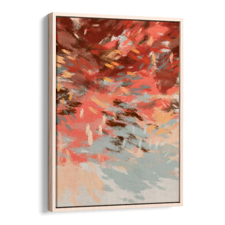 Vibrant hues of red and blue in AUTUMN SHADOWS III, ABSTRACT PAINTINGS capture the essence of fall beauty.
