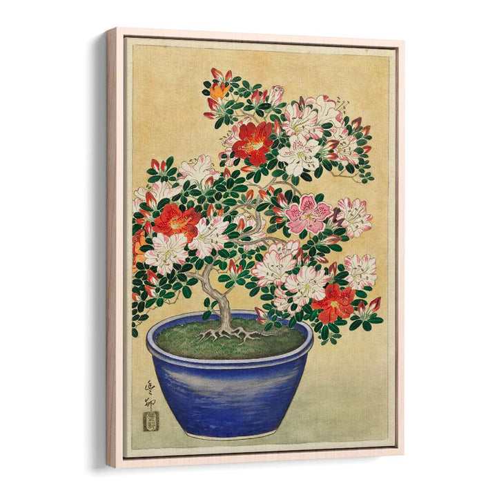 BLOOMING AZALEA IN BLUE POT (1920 - 1930)  , JAPANESE PAINTINGS , JAPANESE ART PRINTS