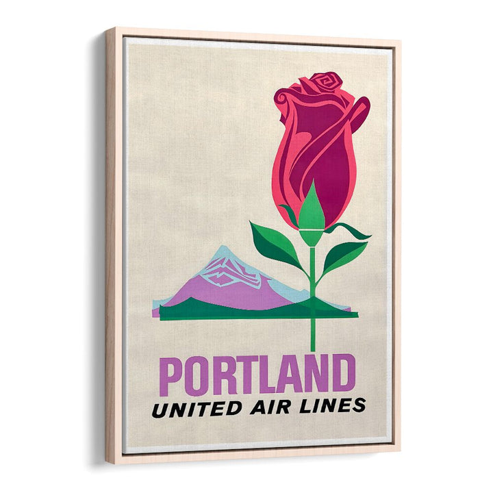 Stunning PORTLAND UNITED AIR LINES, VINTAGE TRAVEL POSTERS featuring iconic rose and mountain artwork for travel lovers.