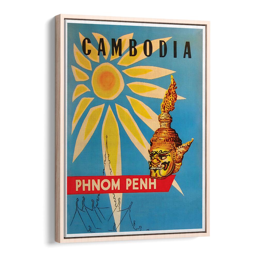 Colorful CAMBODIA, VINTAGE TRAVEL POSTERS featuring Phnom Penh, capturing the beauty and culture of Cambodia.