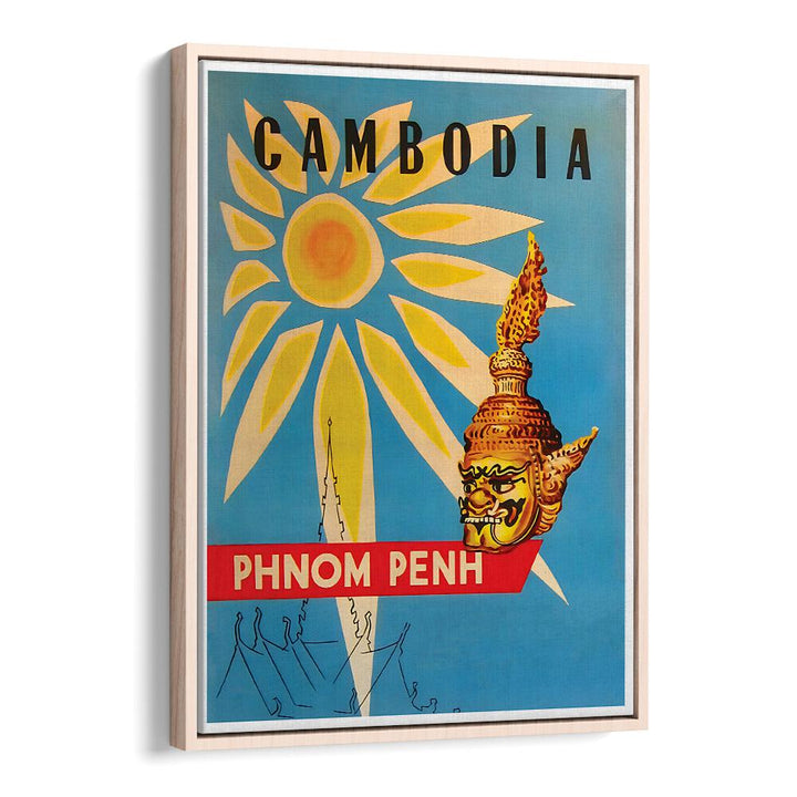 Colorful CAMBODIA, VINTAGE TRAVEL POSTERS featuring Phnom Penh, capturing the beauty and culture of Cambodia.