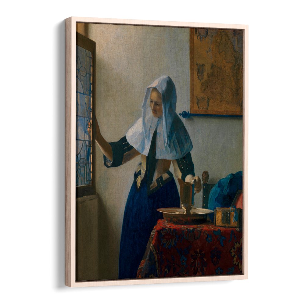 YOUNG WOMAN WITH A WATER PITCHER (CA.1662–1665) BY JOHANNES VERMEER, VINTAGE PAINTINGS