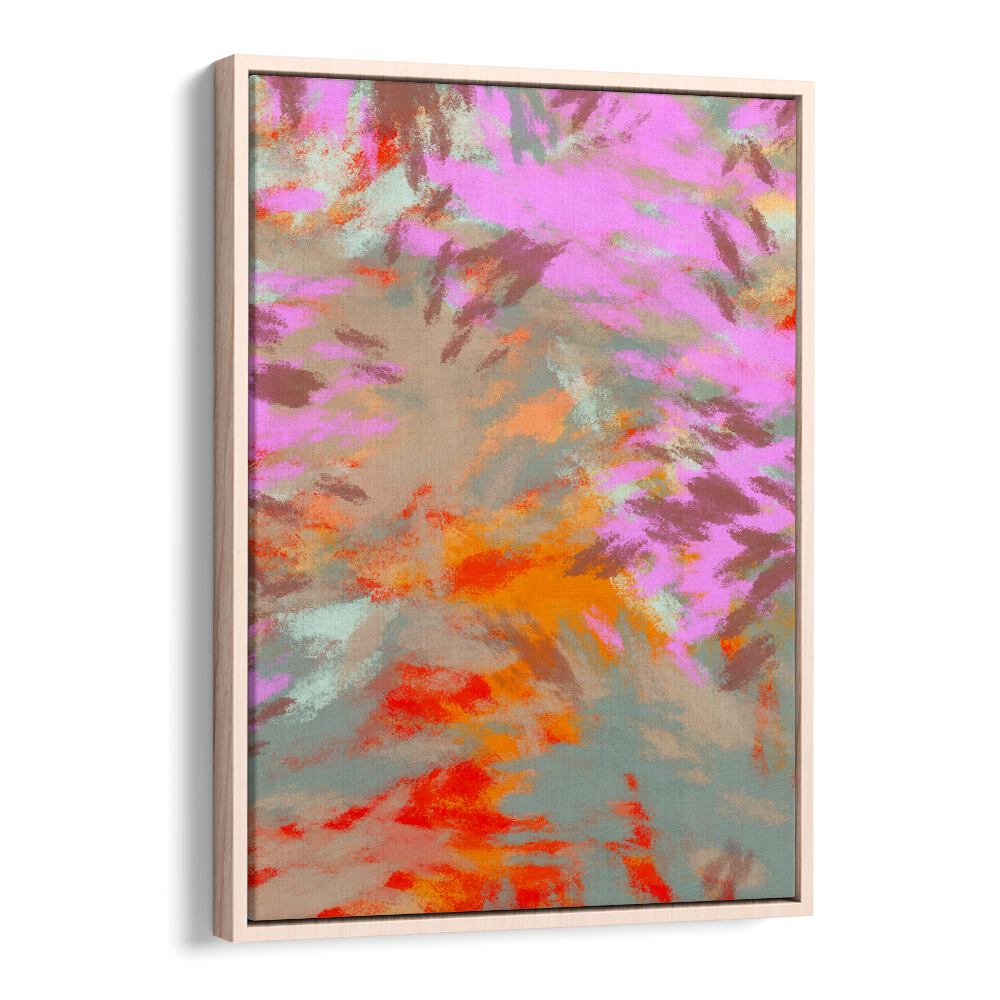 Vibrant abstract art, "LAZY SUMMER DAYS I," captures warm summer vibes for your home decor. Perfect for tranquility.