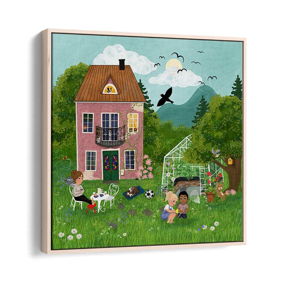 Bright and cheerful SUMMERDAY IN THE GARDEN, KIDS ROOM PAINTINGS featuring playful scenes and vibrant colors.