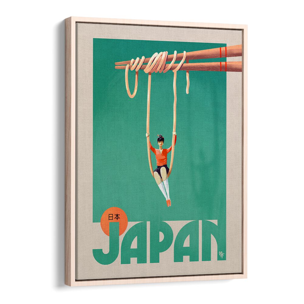 Colorful JAPAN NOODLES, BAR & CAFE ART print featuring a girl with noodles and chopsticks, perfect for any kitchen decor.