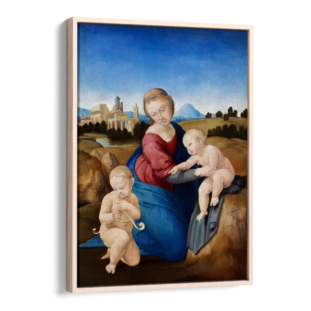 MADONNA AND CHILD WITH THE INFANT SAINT JOHN (1508) BY RAPHAEL RAFFAELLO , VINTAGE PAINTINGS