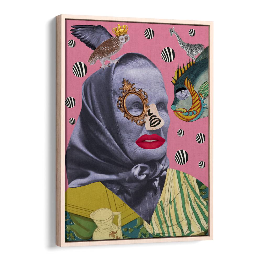 Surreal art print featuring GRANDMOTHER, blending tradition and whimsy in a captivating design. Perfect for home decor.