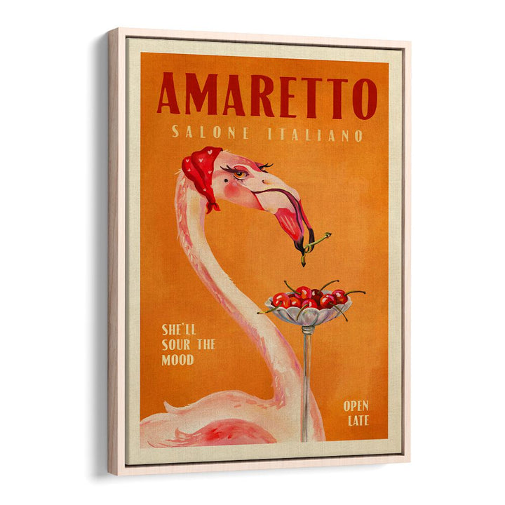 AMARETTO FLAMINGO ART DECO ITALIAN CAFE TRAVEL ART , WALL ART PRINTS