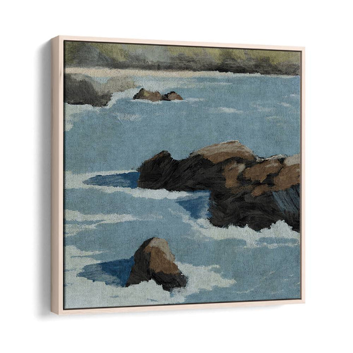 Experience tranquility with CLIFF VIEW, BEACH PAINTINGS, showcasing cliffs by the azure ocean for your home decor.