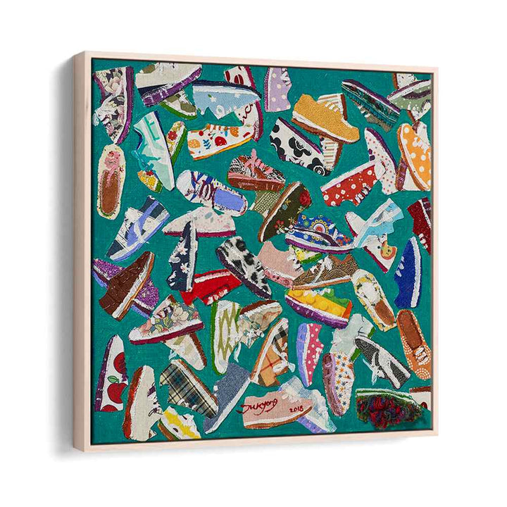 Colorful collage of unique shoes showcased in SHOES, FASHION POSTERS for stylish decor at your home.