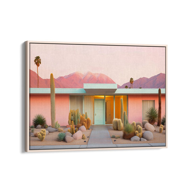 Elevate your decor with MID-CENTURY MOODS, BEACH PAINTINGS featuring a vibrant desert scene and modern design.