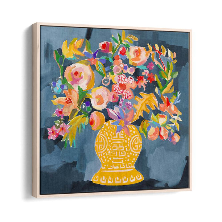 Vibrant IZZIE S BOUQUET, FLORAL FLOWER PAINTINGS showcasing colorful flowers in a decorative vase. Perfect for any art collection.