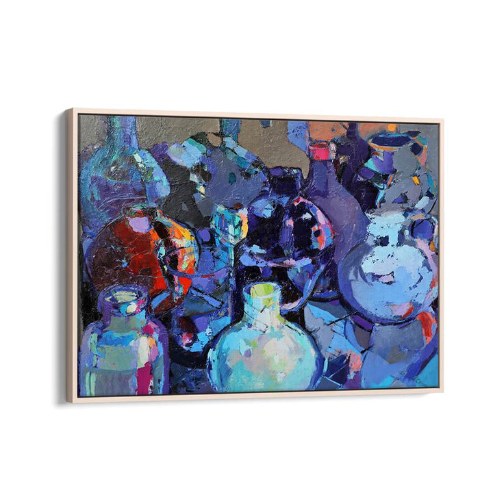Vibrant abstract painting featuring GLASS JUGS, perfect for adding elegance to your home decor.