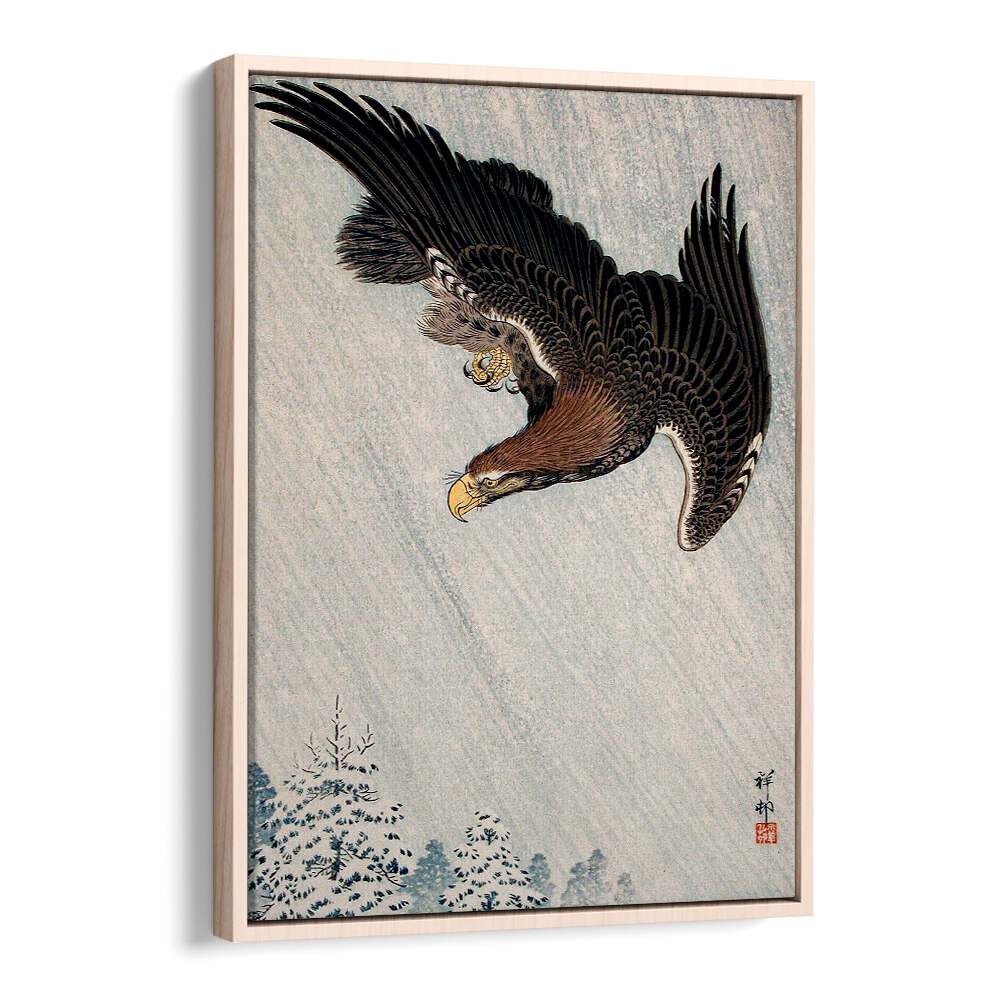 EAGLE FLYING IN SNOW (1933) , JAPANESE PAINTINGS , JAPANESE ART PRINTS