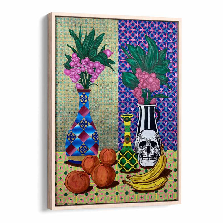 Vibrant STILL MEMENTO, KITCHEN POSTERS featuring colorful vases and fruits, perfect for modern home decor.