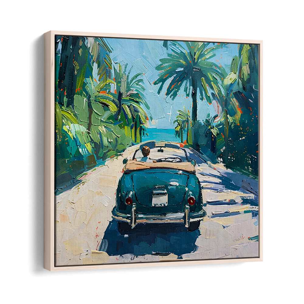 A vibrant scene of a classic CAR ON THE BEACH, capturing the essence of coastal adventure and outdoor experiences.