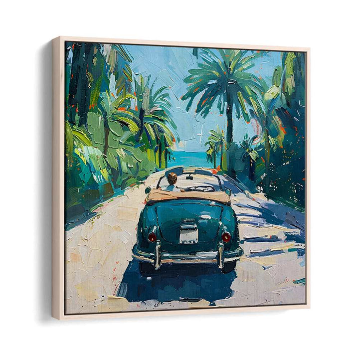 A vibrant scene of a classic CAR ON THE BEACH, capturing the essence of coastal adventure and outdoor experiences.