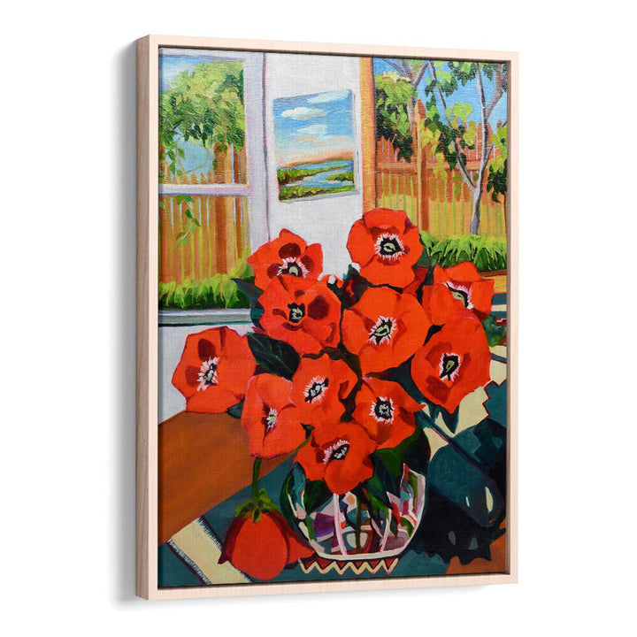 POPPIES III , FLORAL FLOWER PAINTINGS