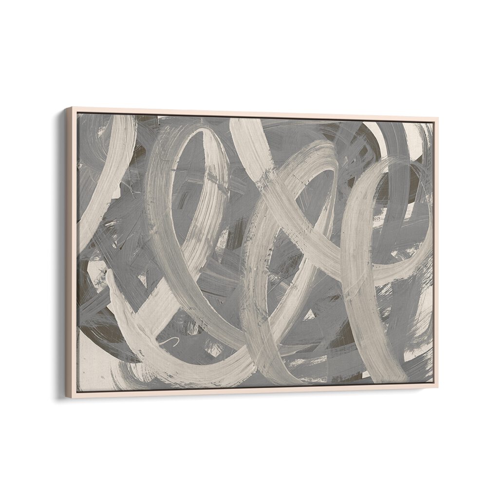Stylish TRAILS BEHIND, ABSTRACT PAINTINGS featuring dynamic grey brushstrokes, perfect for modern decor.