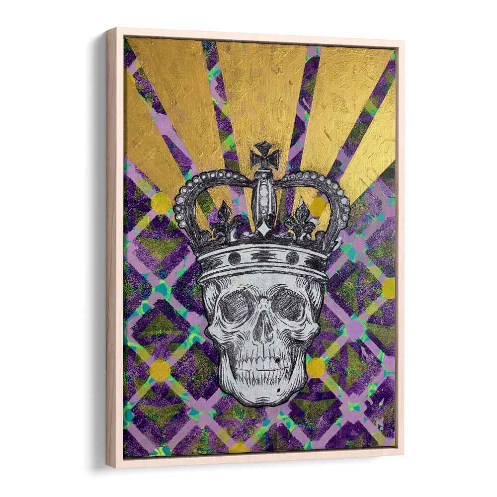 MEMENTO MORI 4.0, POP ART PAINTINGS features a skull crowned, blending art and philosophy for a striking decor piece.