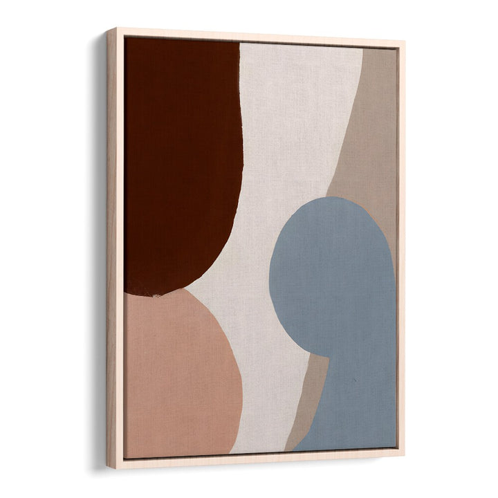EARTHY CURVES , ABSTRACT PAINTINGS with rich earth tones and organic shapes in a natural wood frame from Oakwood Floater.