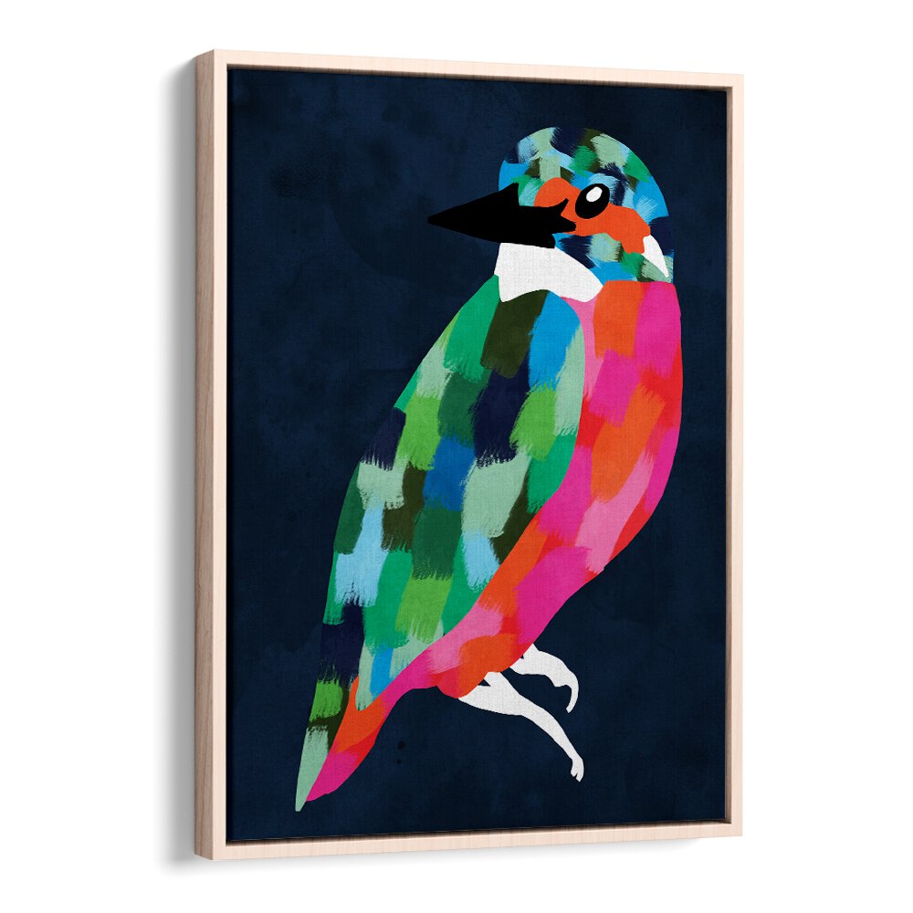 Colorful bird artwork showcasing PATCHWORK PERFECTION, ANIMAL PAINTINGS, enhancing any living space with vibrancy.