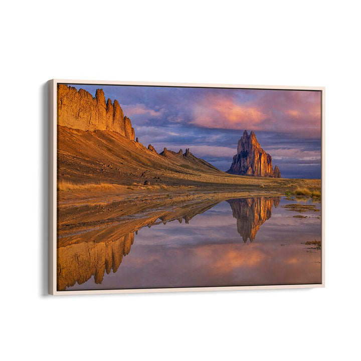 Stunning REFLECTION OF SHIPROCK, PHOTOGRAPHY PRINTS showcasing the majestic formation mirrored in tranquil waters.