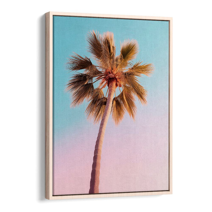 A vibrant depiction of a palm tree, ideal for freshening up your space with THE PASTEL PALM, BEACH PAINTINGS.