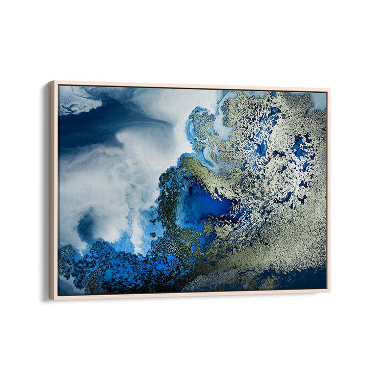 Vibrant BEACH HOUSE ART, ABSTRACT PAINTINGS showcase stunning blues and textures, perfect for coastal-inspired decor.