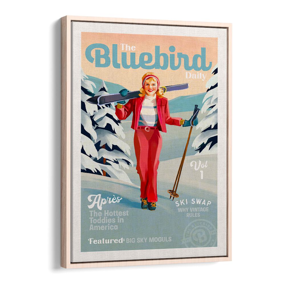 BLUEBIRD SKI ART II , PORTRAIT & FIGURATIVE ILLUSTRATION